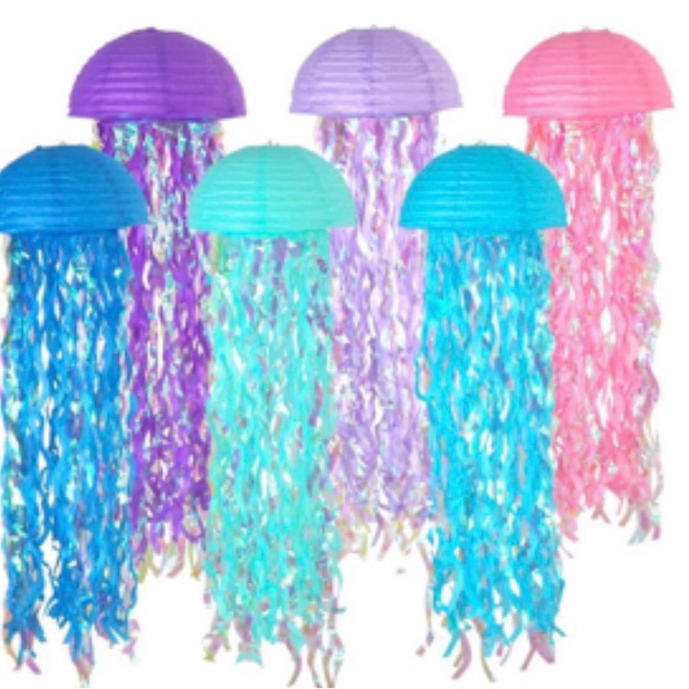 Jellyfish paper lanterns set of 6